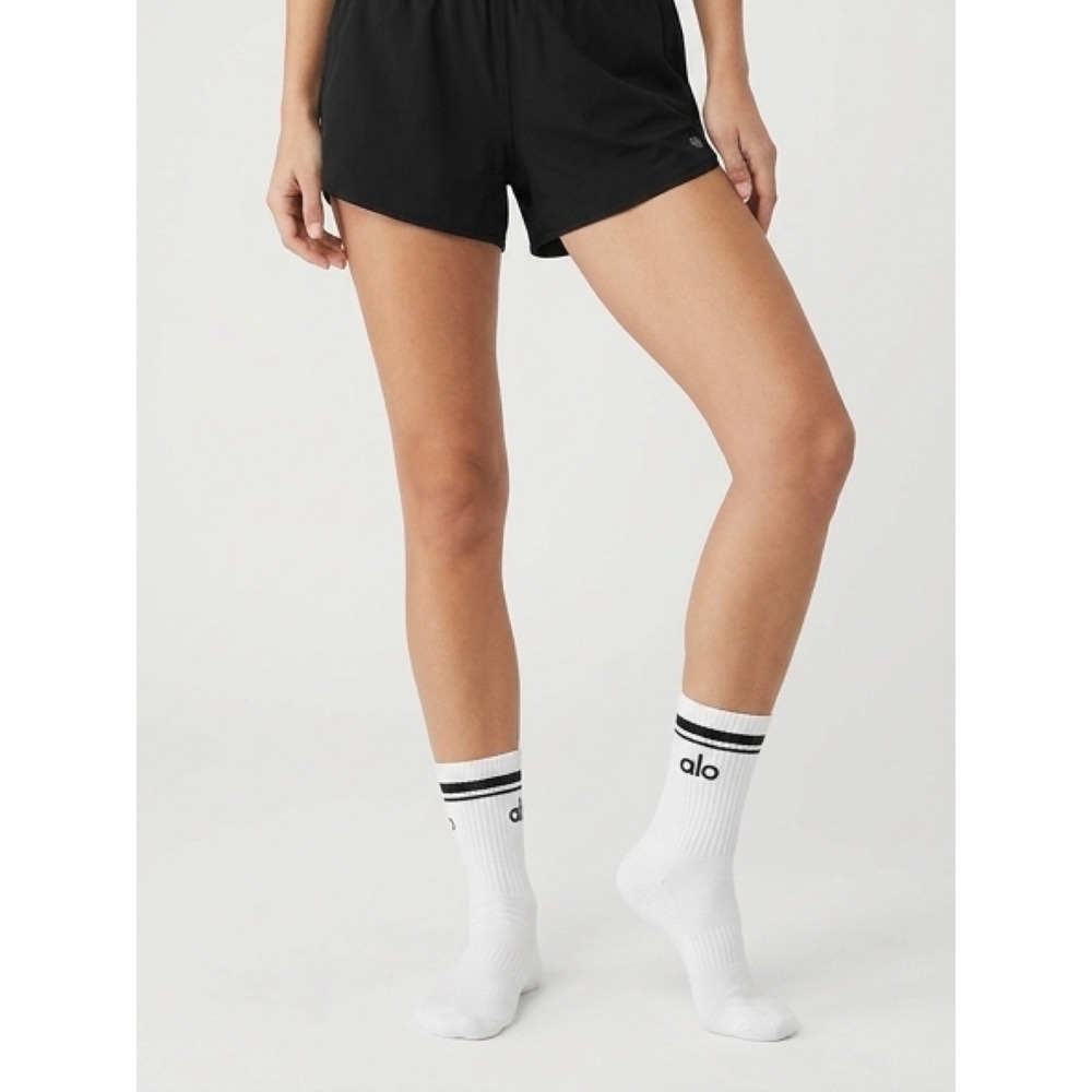 Alo White/Black Unisex Half Crew Socks / NWT / Still‎ in Bags / Size M